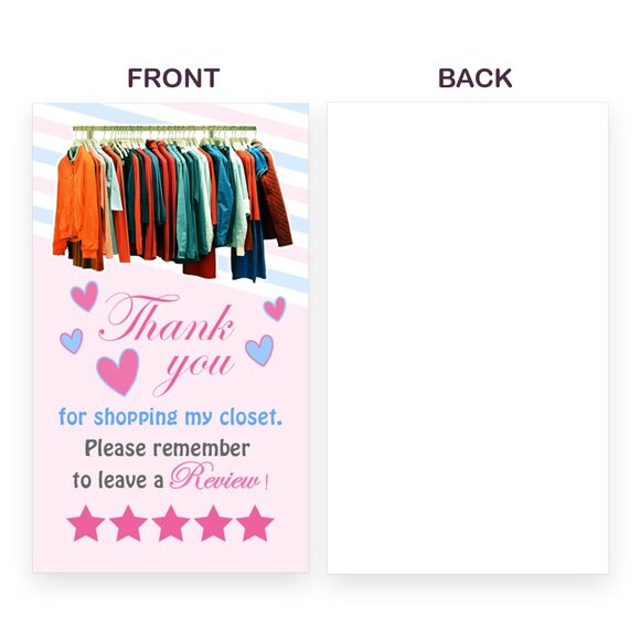 50 Closet Thank You Cards - Picture 4 of 4